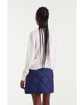 Compañía Fantástica_ Cardigan de punto en color blanco con botones corazones - Imagen 2