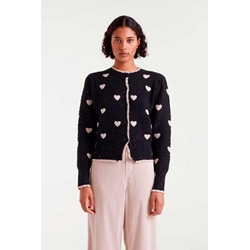 Compañía Fantástica_ Cardigan jacquard con detalles corazon - Imagen 1