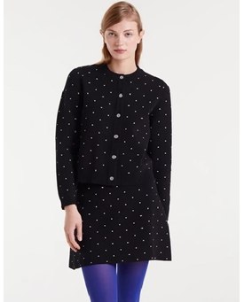 Compañía Fantástica_ Cárdigan jacquard con mini puntos blancos - Imagen 1