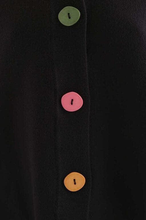 Compañía Fantástica_ Cardigan negra botones colores - Imagen 3