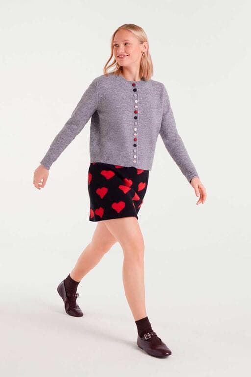 Compañia Fantástica_ Cardigan punto gris cuello redondo - Imagen 5