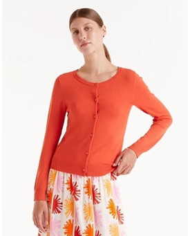 Compañía Fantástica_ Chaqueta de punto fino naranja - Imagen 1