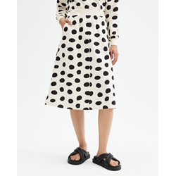 Compañía Fantástica_ Falda midi de felpa con estampado lunares - Imagen 1