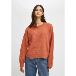 Compañía Fantástica_  Jersey de punto corte asimétrico naranja - Imagen 1