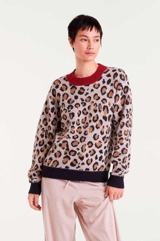 Compañía Fantástica_ Jersey jacquard con estampado mini leopard - Imagen 1