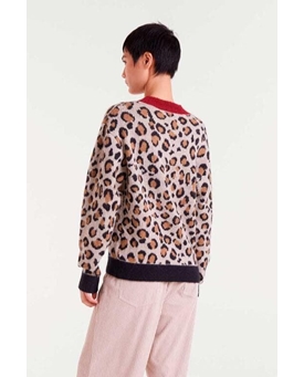 Compañía Fantástica_ Jersey jacquard con estampado mini leopard - Imagen 2