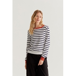 Compañía Fantástica_ Jersey punto fino raya marino - Imagen 1