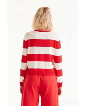 Compañía Fantástica_ Jersey punto fino rayas rojas - Imagen 2