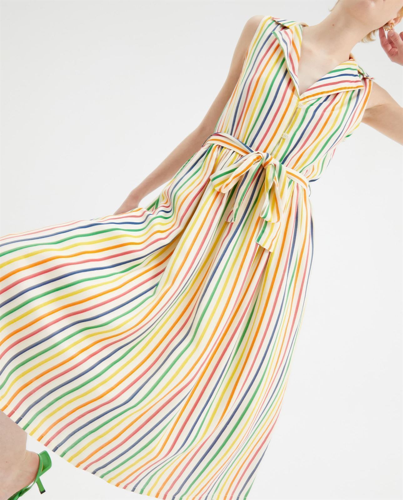 Compañía Fantástica_ Vestido camisero rayas colores - Imagen 4