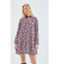 Compañía Fantástica_ Vestido corte evasé estampado geométrico - Imagen 1