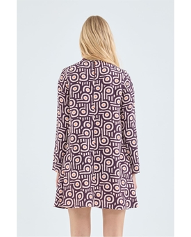 Compañía Fantástica_ Vestido corte evasé estampado geométrico - Imagen 2