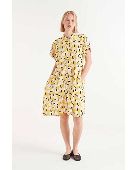 Compañía Fantástica_ Vestido corto camisero geométrico Onigiri - Imagen 1