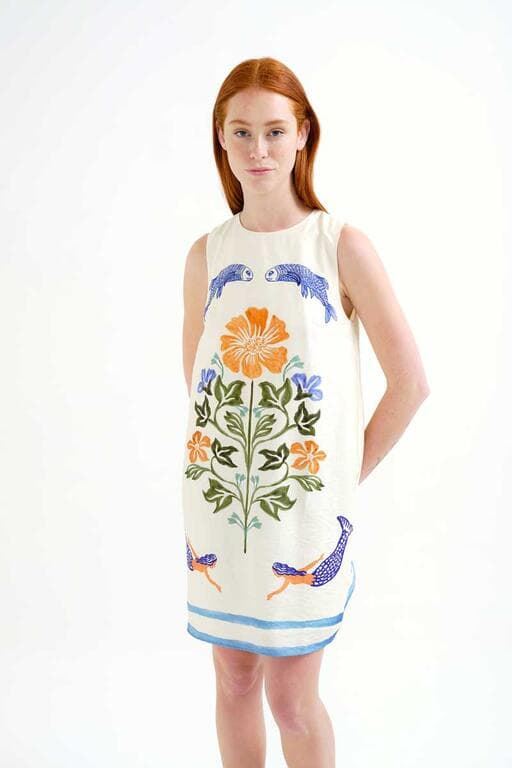 Compañía Fantástica_ Vestido corto con estampado Palm & Mermaid - Imagen 1