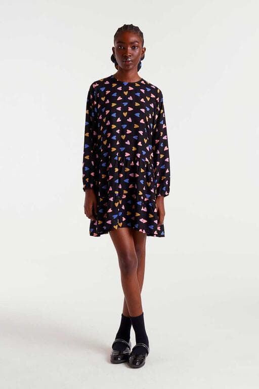 Compañía Fantástica_ Vestido corto estampado corazones - Imagen 1