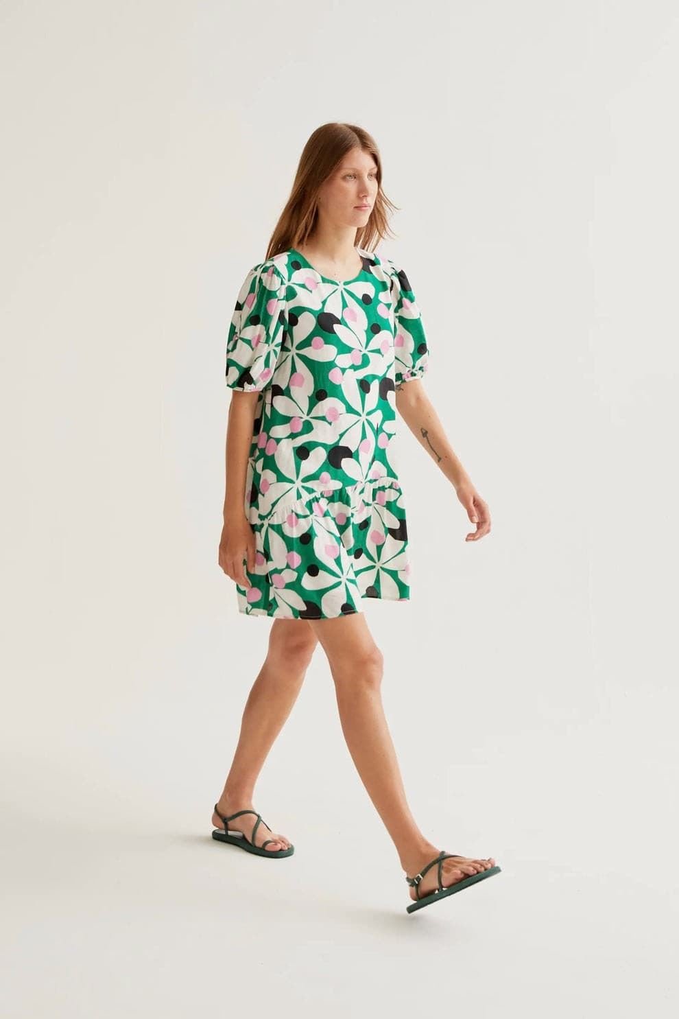 Compañía Fantástica_ Vestido corto estampado hosta - Imagen 1