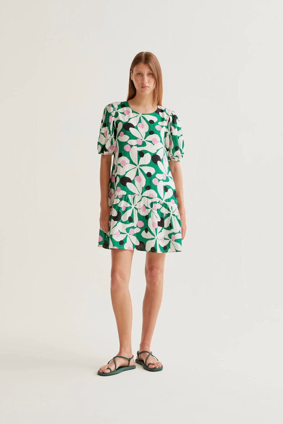 Compañía Fantástica_ Vestido corto estampado hosta - Imagen 2