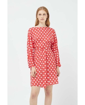 Compañía Fantástica_ Vestido corto lunares rojo - Imagen 1