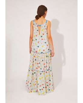 Compañía Fantástica_ Vestido largo estampado guindillas - Imagen 2