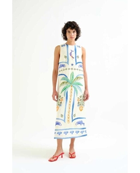 Compañía Fantástica_ Vestido largo estampado Palm & Mermaid - Imagen 1