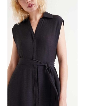 Compañía Fantástica_ Vestido largo fluido negro - Imagen 2