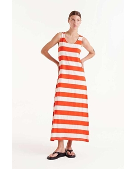 Compañía Fantástica_ Vestido largo rayas rojas - Imagen 1