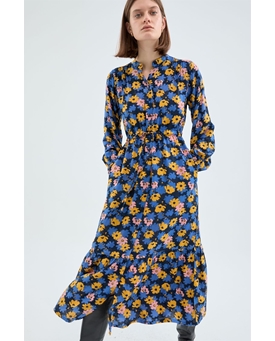 Compañía Fantástica_ Vestido midi camisero estampado floral - Imagen 1