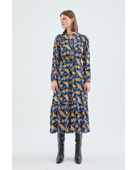 Compañía Fantástica_ Vestido midi camisero estampado floral - Imagen 2