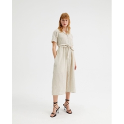 Compañía Fantástica_ Vestido midi camisero rayas - Imagen 1