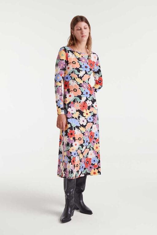 Compañía Fantástica_ Vestido midi con estampado Hampton big - Imagen 1
