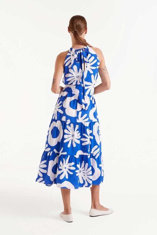 Compañía Fantástica_ Vestido midi estampado floral bluet blue - Imagen 2