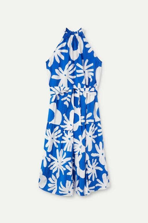 Compañía Fantástica_ Vestido midi estampado floral bluet blue - Imagen 5