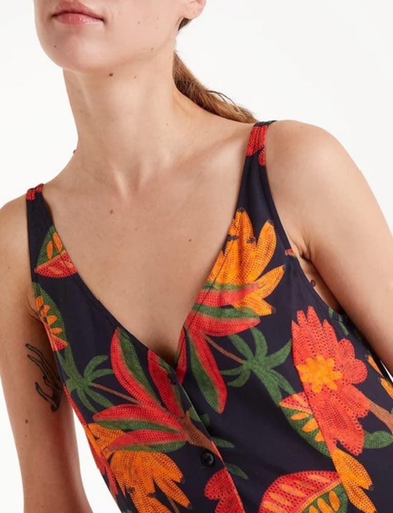 Compañía Fantástica_ Vestido midi estampado floral Famara - Imagen 3