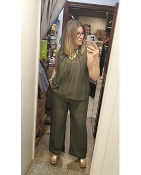 Conjunto Top y pantalón kaki - Imagen 1