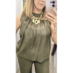 Conjunto Top y pantalón kaki - Imagen 2