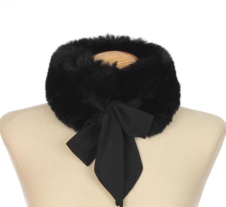 Cuello lazo peluche negro - Imagen 1