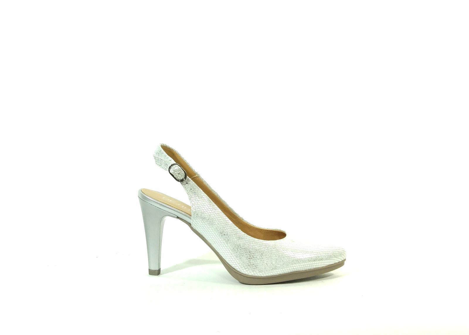 zapatos de tacon plateados