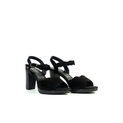 Desireé_ Sandalia suede negro tacón - Imagen 2