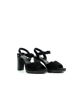 Desireé_ Sandalia suede negro tacón - Imagen 2