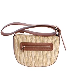 Don Algodón_ Bolso bandolera rafia con detalles en marrón - Imagen 2