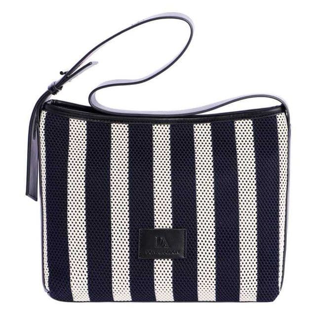 Don Algodón_ Bolso de hombro en rayas azul - Imagen 1