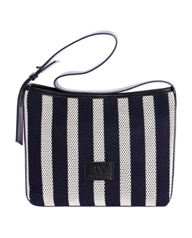 Don Algodón_ Bolso de hombro en rayas azul - Imagen 1