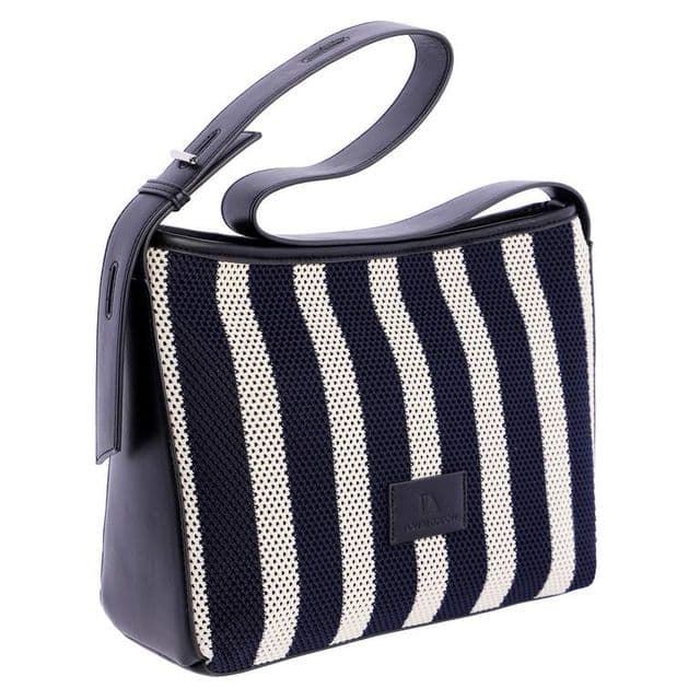 Don Algodón_ Bolso de hombro en rayas azul - Imagen 2