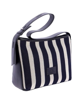 Don Algodón_ Bolso de hombro en rayas azul - Imagen 2