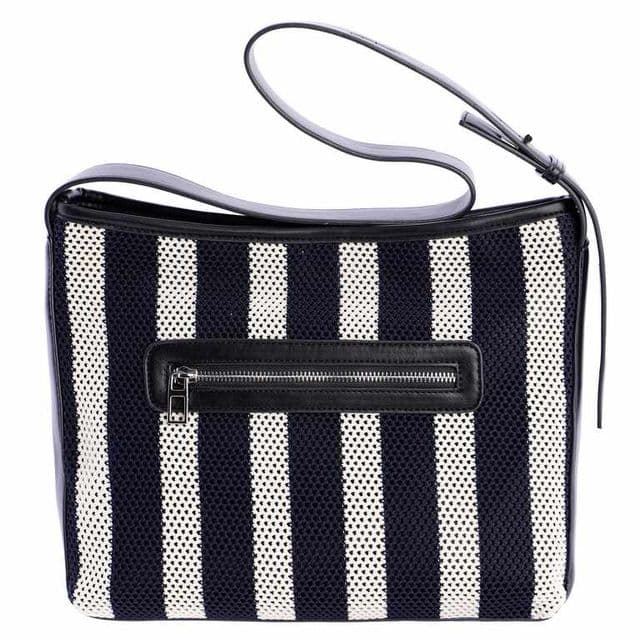 Don Algodón_ Bolso de hombro en rayas azul - Imagen 3