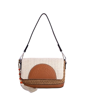 Don Algodón_ Bolso de hombro rafia natural - Imagen 1