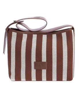 Don Algodón_ Bolso de hombro rayas marrón - Imagen 1