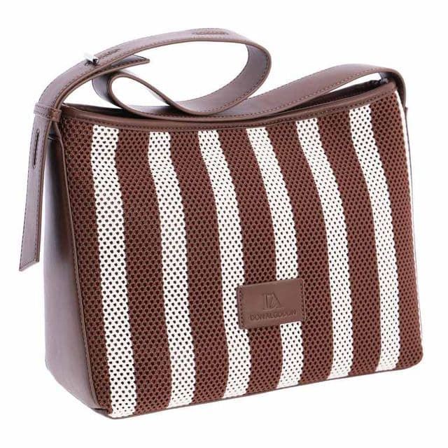 Don Algodón_ Bolso de hombro rayas marrón - Imagen 2