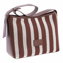 Don Algodón_ Bolso de hombro rayas marrón - Imagen 2