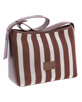 Don Algodón_ Bolso de hombro rayas marrón - Imagen 2