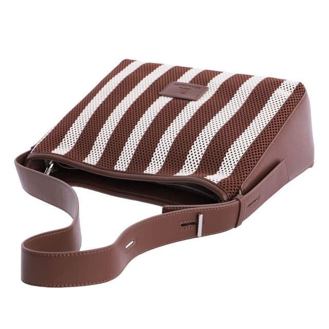 Don Algodón_ Bolso de hombro rayas marrón - Imagen 5
